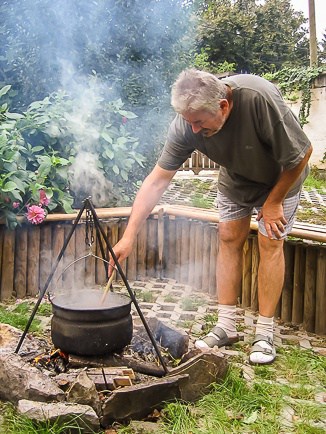 Cooking Goulash in the Backyard