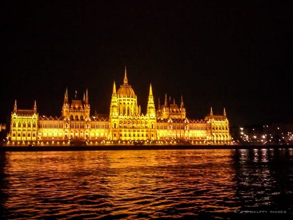 Night View of the Parliament Building from the Cruise Ship